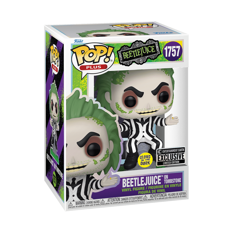Funko Pop! Plus: Beetlejuice on Tombstone (Glow) EE Exclusive Vinyl Figure #1757