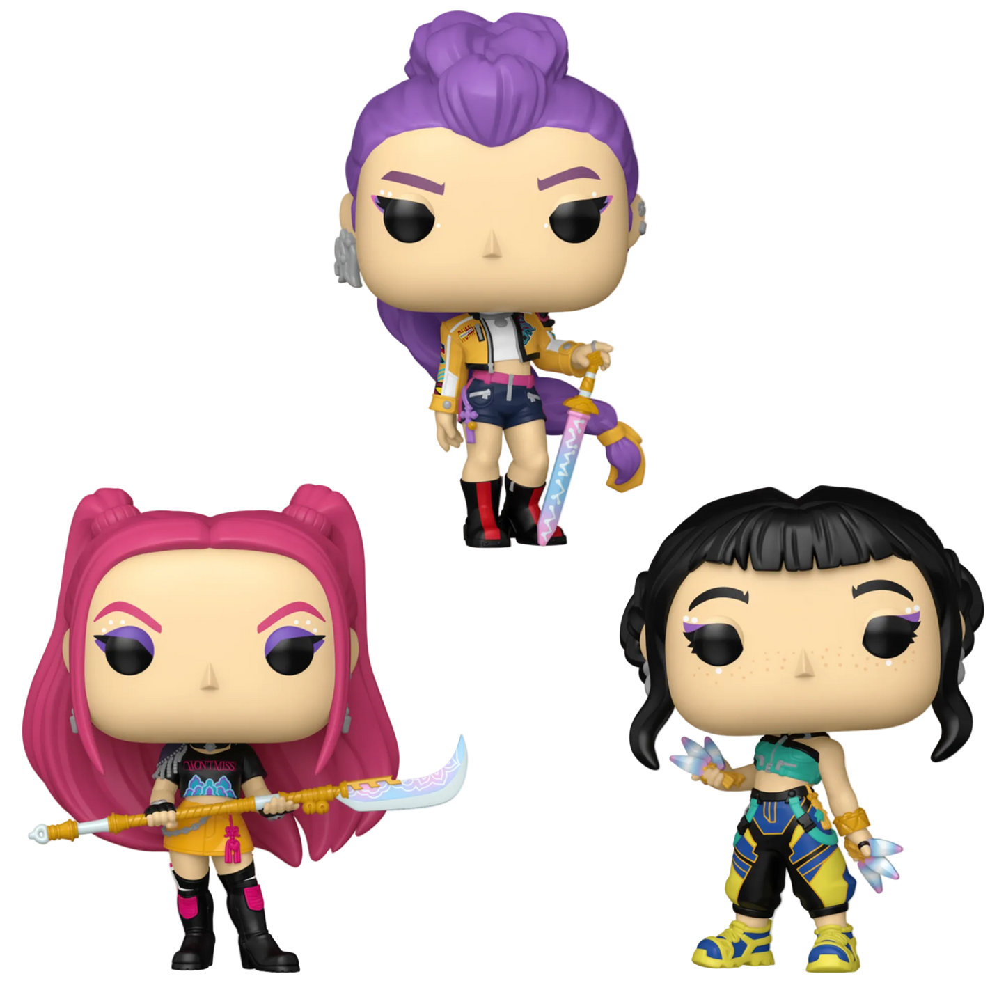 Funko Pop! K-Pop Demon Hunters Vinyl Figure - Bundle Set of 3 – Rumi, Mira & Zoey