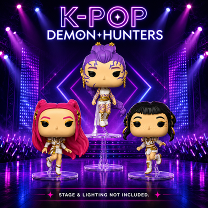 Funko Pop! Animation: K-Pop Demon Hunters (What It Sounds Like) – Rumi, Mira & Zoey Vinyl Figures Bundle (Set of 3)