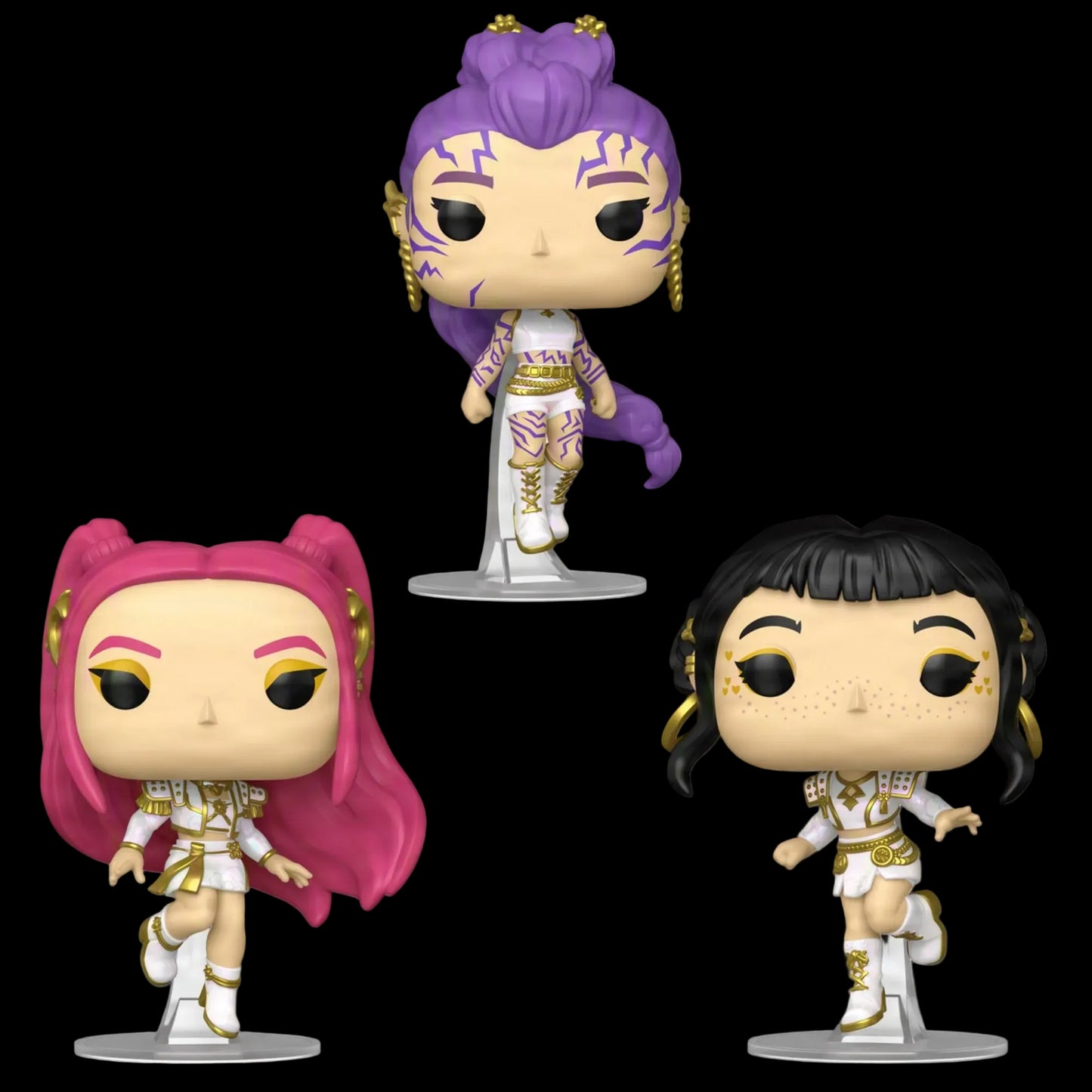 Funko Pop! Animation: K-Pop Demon Hunters (What It Sounds Like) – Rumi, Mira & Zoey Vinyl Figures Bundle (Set of 3)